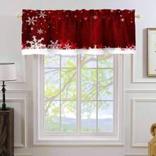 1 件节日红色圣诞帷幔窗帘 - 适用于客厅厨房节日装饰的杆袋帷幔 - 52*18 英寸，橱柜咖啡厅家居装饰，易于安装，节日季节必备品 - 紅色 - 查看 3