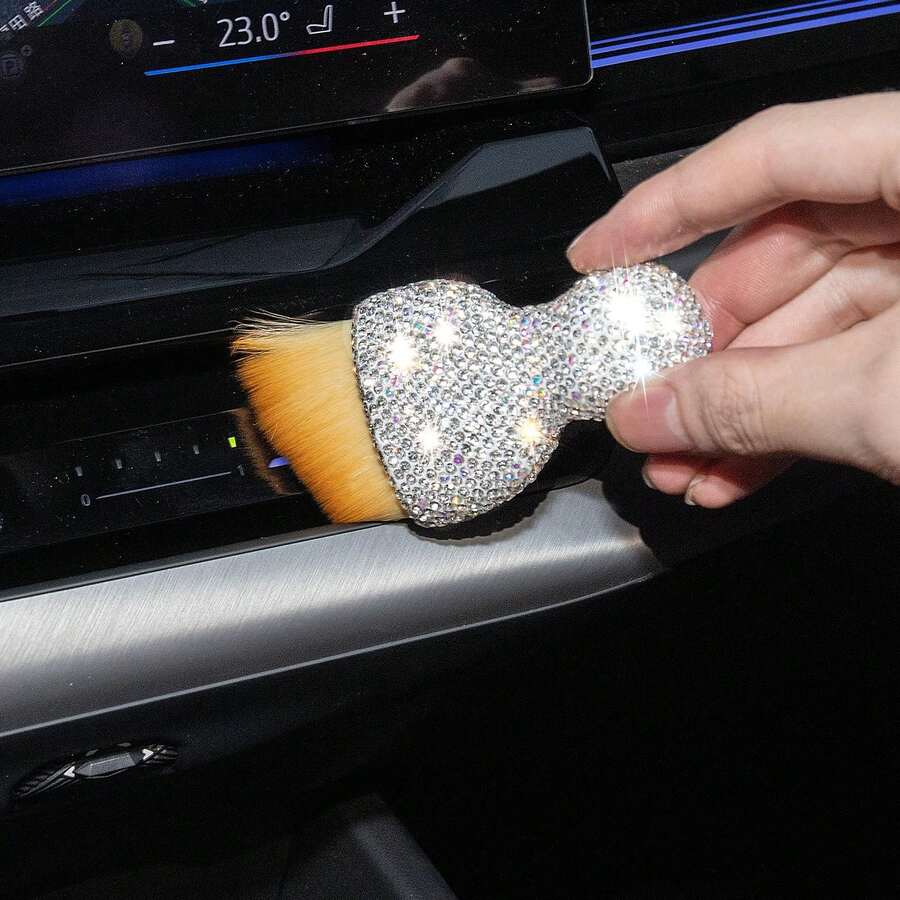 1pc Car Interior Cleaning Brush, Bling Car Air Vent Duster Cleaner