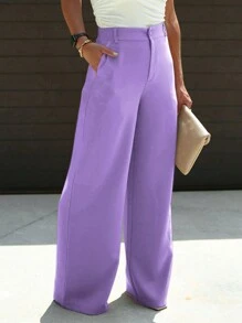 Chicsale Elegant Business And Leisure Two-Piece Suit, Single-Button Lapel Suit Jacket And Slim Trousers, Women's Wear - Màu tím hoa cà - Xem 4