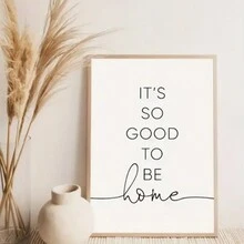 1pc Tranh Canvas Không Khung Trang Trí Tường. "Thật Tuyệt Khi Được Về Nhà" Trừu Tượng Hiện Đại Tối Giản Phong Cách Pháp Bắc Âu Cổ Điển Không Khí Phòng Khách Phòng Ăn Phòng Ngủ Trang Trí Lối Vào Tranh, Áp Phích Vẽ Tay Khối Màu Cao Cấp - Nhiều màu - Xem 4