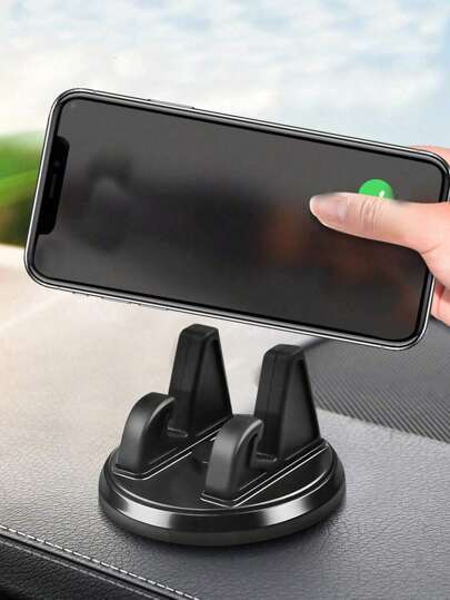 1pc 360° Rotatable Car Phone Holder, Car Dashboard Phone Support Base, Universal Silicone Car Phone Mount, Rotation Desk Stand Holder Compatible With IPhone, Android Phone, Gift For Birthday, Family, Friends Car Accessories