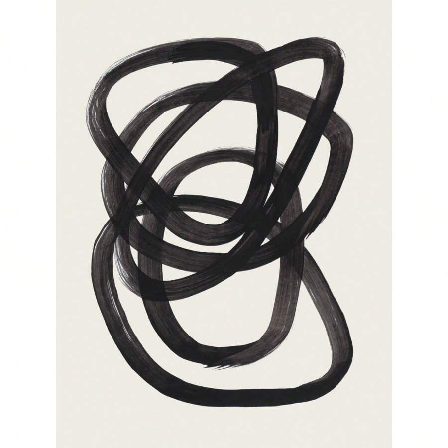 1pc Modern Abstract Mid Century Watercolor Brush Strokes Poster Orange