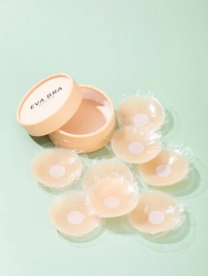 8 Silicone Gel Breast Pads, Anti-Slip Dot Invisible Bra Pads For Wedding Strapless Evening Gowns, Washable And Reusable