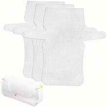 3 piezas Kit de fabricación de bolsa de ganchillo con malla de punto de cruz, formas y patrones de lona plástica - Blanco - Ver 2