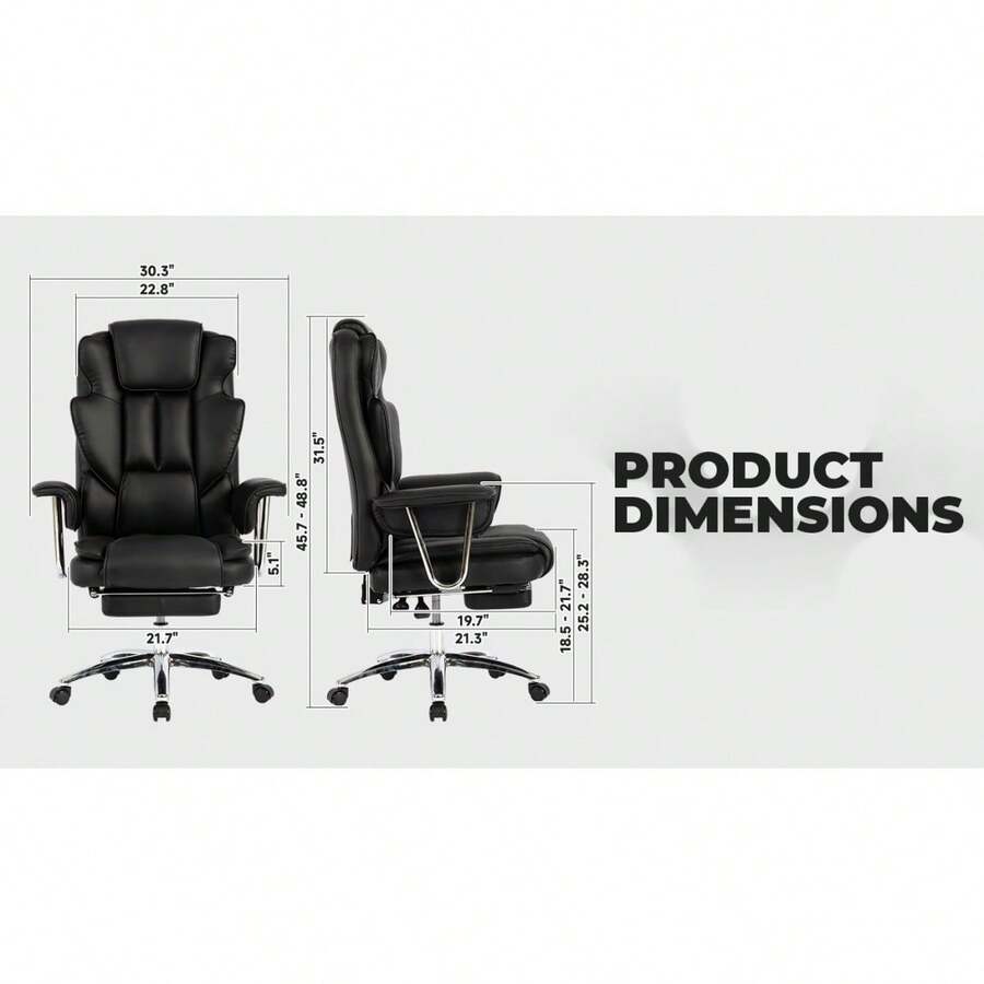 Office Chair, Big And Tall Executive Office Chair With Footrest