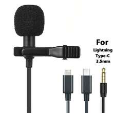 1 chiếc Micro cài áo có dây kẹp 3,5mm/Type-C/Lightning, cắm và chạy, di động tương thích với iPhone/Android/IPad/Phát trực tiếp/Chơi game/Quay video/Phỏng vấn Micrô chuyên nghiệp cho điện thoại thông minh, máy tính xách tay để chụp ảnh tự sướng, quay video, Zoom họp, phỏng vấn, phát trực tiếp, quay video, tụ họp gia đình, chụp ảnh tiệc Giáng sinh, để chụp ảnh tự sướng cầm tay, hoạt động ngoài trời - màu đen - Xem 2