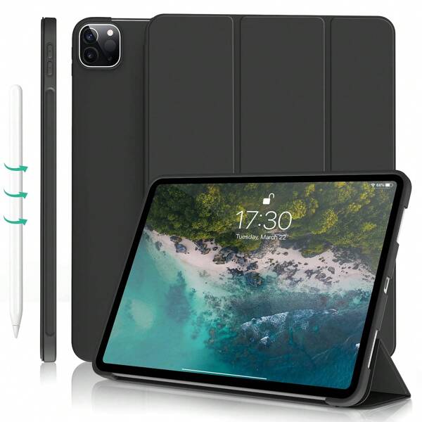 Apple Tablet Protective Case, Soft Anti-Fall Protection, Ultra-Thin/Smart Stand/Auto-Wake Protective Case Compatible With Ipad Compatible With Ipad 9th Gen/IPad 10th Generation (Black)