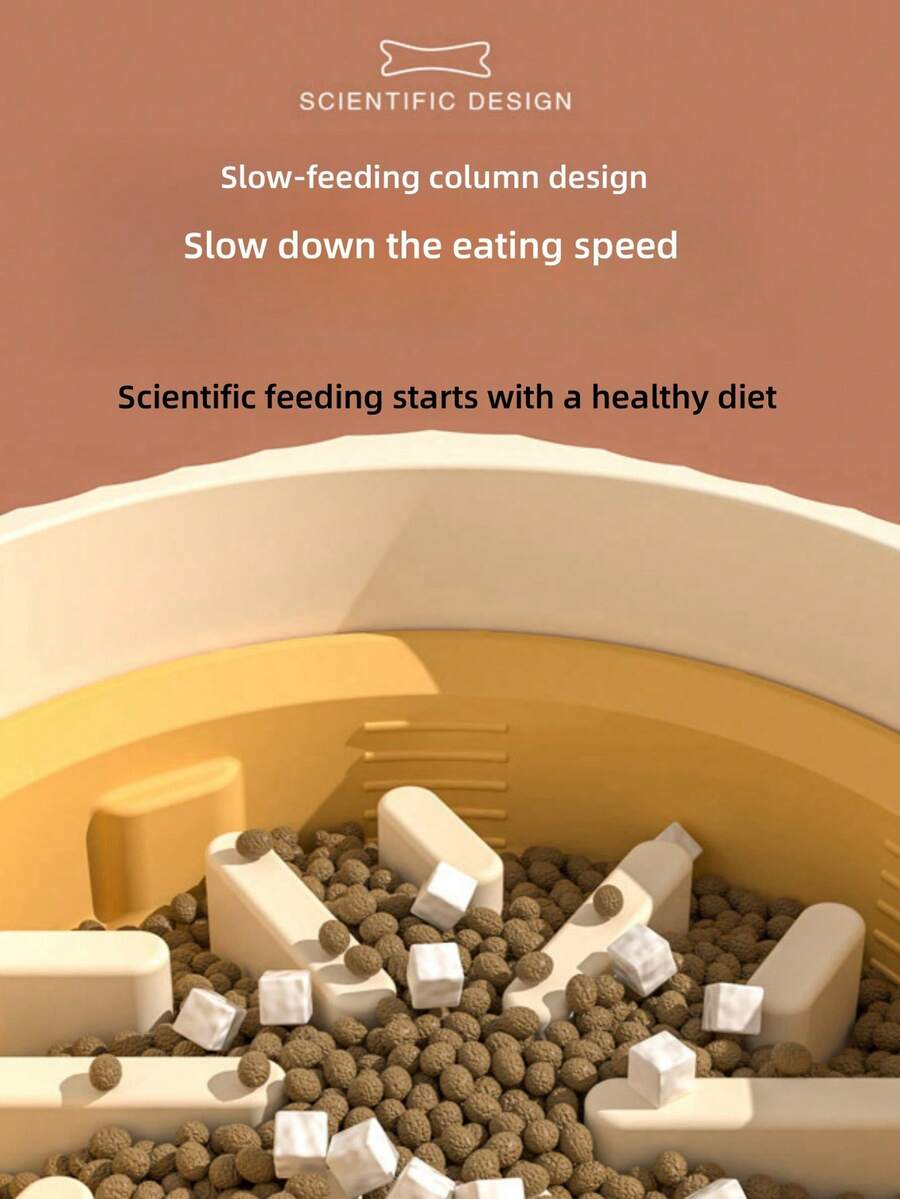 2In1 AntiSpill Dog Bowls, NonSlip Plastic Pet Slow Feeder Bowls For