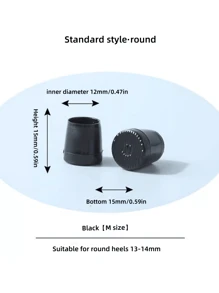 1 双女士圆头鞋跟保护器，防滑降噪高跟鞋套鞋配件