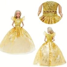 1 set de robe de poupée de mode + 1 baguette magique + 1 couronne, pour poupée de 11,5 pouces, cadeau de jouet pour filles (poupée non incluse), cadeau d'Halloween/Thanksgiving/Noël