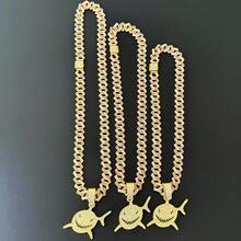 Dây chuyền bột hợp kim nhiều màu độc đáo, dây chuyền mặt cá mập ngầu có đính đá cho nam và nữ, dây chuyền cặp đôi thời trang đường phố phong cách hip hop punk - cá mập - Xem 10