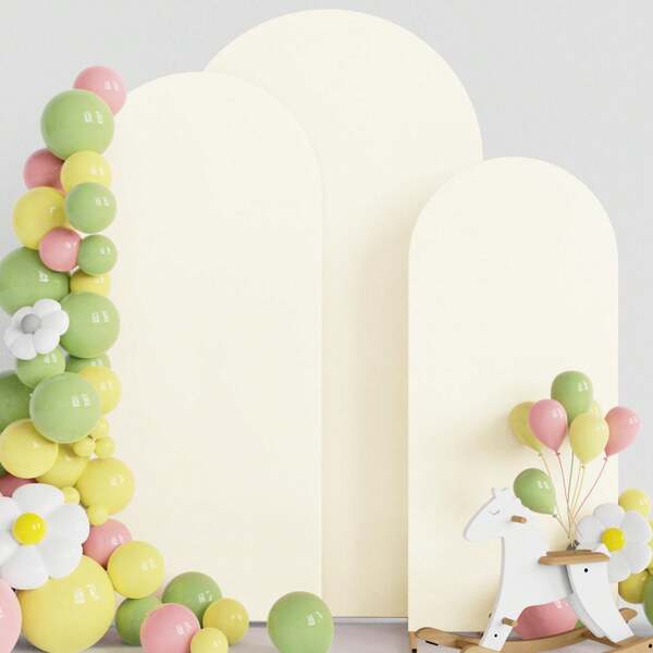 Arch Backdrop, 5ft, 6ft, 6.6ft, 7.2ft Wedding Arch Cover 2 Sided Spandex Fitted Fabric Arch Backdrop Dome Arch Backdrop Fabric For Birthday Party Wedding Arch Stand Decoration (Stand Not Included, Fabric Backdrop Only)