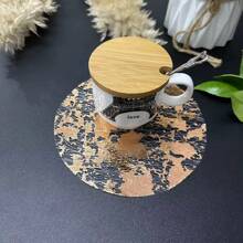 50pcDisposable Gold Placemat Metal Thin Mesh Round Gold Foil Pressed Down Table Companion Gold Doilies Table Wedding Party