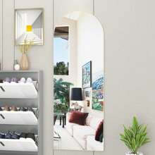 Full Length Mirror 162cm*53cm, Arch Floor Mirror With Stand Arched Mirror Full Body Mirror Black Standing Hanging Or Leaning Against Wall For Bedroom Entry Home Decor Back To School Room Decor School Supplies - 金色 - 查看 8