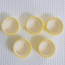 Mini moldes para cupcakes, tazas de hornear pequeñas para cupcakes, envoltorios desechables para cupcakes - Amarillo - Ver 10