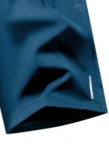 Men's Solid Color Casual & Sports Shorts - Blue - View 9