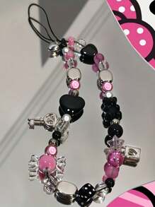 可爱的 Y2K 心形黑熊心形锁糖果钥匙串珠钥匙扣挂绳适用于 ，男女通用可爱女士珠宝手机串珠吊坠手链带绳礼物，适合送给母亲、家人、朋友、生日、节日的手机吊饰、手机链 - 彩色 - 查看 6
