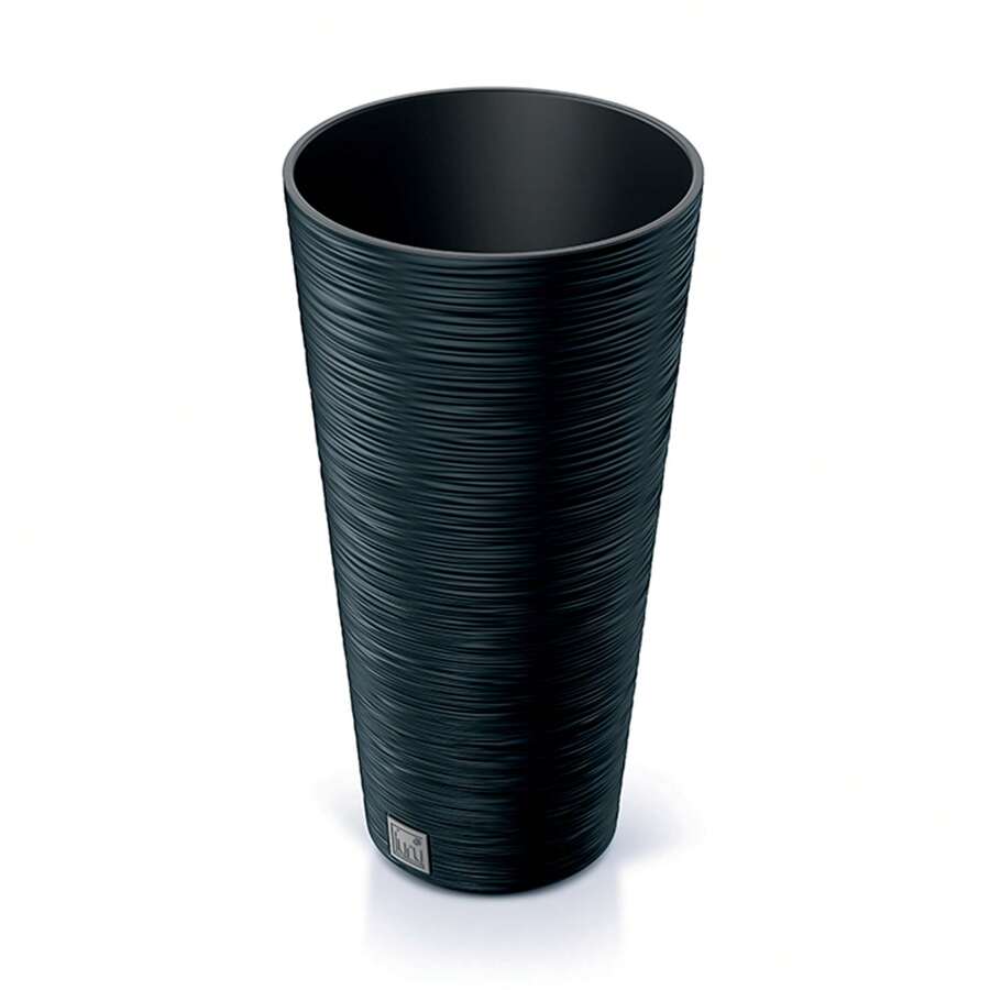 Prosperplast Vaso alto con riserva acqua 7,5 L cemento - FURU - nero - Visualizzare 1