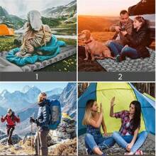 1 件户外单人充气 TPU 睡垫，超轻便携露营，防潮脚压床垫 - 灰色 - 查看 2