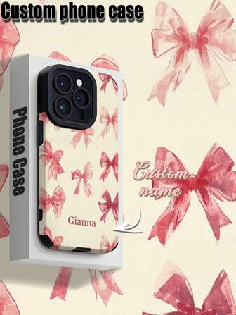1 pieza Funda de teléfono personalizada, compatible con iPhone, personalizada con letras, nombres o apodos, de PU a rayas verticales, anti-caída, anti-arañazos, anti-huellas dactilares, carcasa blanda de TPU de cierre completo para abuelos, parejas, amantes de las mascotas para aniversarios, cumpleaños, graduación, bodas, bailes de graduación, Día de la Madre, Día del Padre, Fundas de teléfono personalizadas, estilo casual chic de la calle