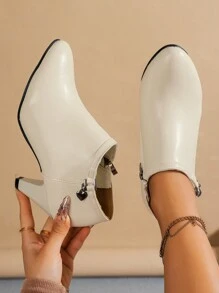 Go With Hoodies,Women Fashion Pointed Toe High Heel Shoes, Sexy French Style Deep V Design All-Match Pumps - White - View 3