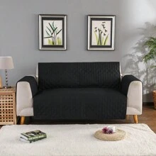 1/2/3 Funda para sofá de 1/2/3 plazas, funda de sofá acolchada, protector de muebles antideslizante para mascotas y niños - Negro - Ver 2