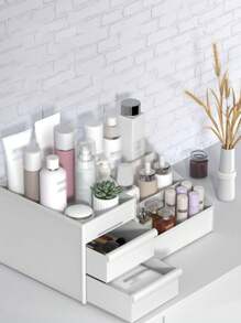 1 Stück Schubladentyp Make-up Organizer, Schreibtisch Kosmetikhalter für Studentenwohnheime, Lippenstift & Hautpflege Aufbewahrungsregal für den Schulstart