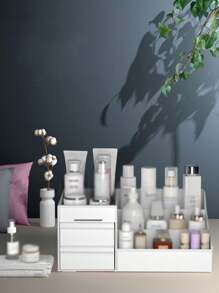 1 Stück Schubladentyp Make-up Organizer, Schreibtisch Kosmetikhalter für Studentenwohnheime, Lippenstift & Hautpflege Aufbewahrungsregal für den Schulstart