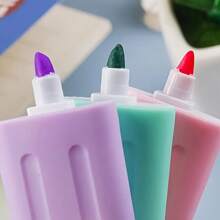 Set de 6 marcadores fluorescentes en forma de helado mini, juego de útiles escolares con dibujos adorables, juguetes para niños, relleno de calcetines, set de papelería, juguetes para niños, educación, juguete para niños, regreso a la escuela