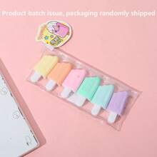 Set de 6 marcadores fluorescentes en forma de helado mini, juego de útiles escolares con dibujos adorables, juguetes para niños, relleno de calcetines, set de papelería, juguetes para niños, educación, juguete para niños, regreso a la escuela