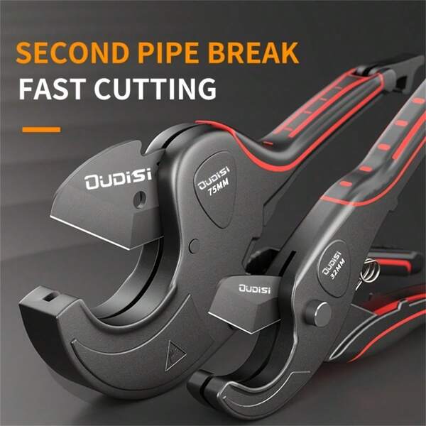 Pipe Cutting Machine 32mm-75mm Aluminum Alloy Body Ratchet Shear PPR-PVC Pipe Cutting Machine PVC/PU/PP/PE Hose Cutting Manual Tool, Tools For Men