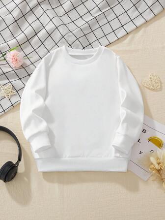 Sudadera de manga larga para niño, de unicolor y de uso versátil, moda de otoño/invierno de