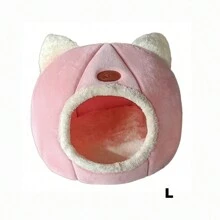 PETSIN 1 Giường hang hình mèo bằng sợi polyester, dễ thương, ấm cúng, thích hợp cho mèo nhỏ vừa, chống trượt, dùng trong nhà mọi mùa - Xám - Xem 10