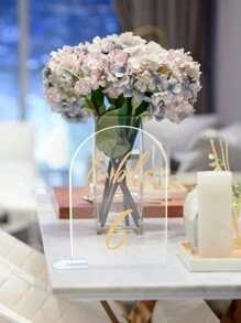 5/10套15*10厘米透明拱形亚克力座位牌，婚礼派对宾客名单座位卡，非常适合婚礼、生日和仪式 - 透明 - 查看 3