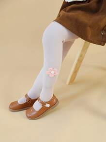 2 双女童纯色厚款保暖竖条纹紧身裤，秋冬季超保暖 - 彩色 - 查看 5