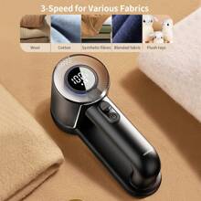 coldSky Electric Fabric Shaver & Lint Remover, Rechargeable Portable 3-Speed LED Digital Display Sweater Defuzzer For Clothes, Sofa, Bedding - Removes Lint, Hairball, Fuzz