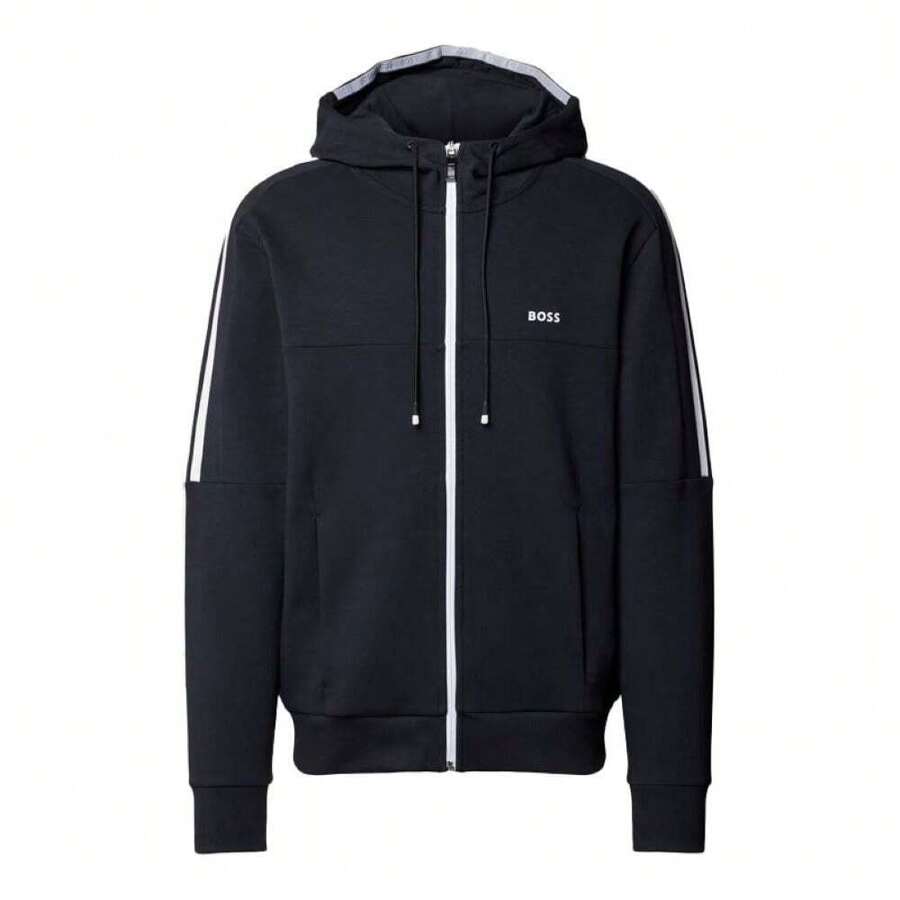 HUGO Boss Men's Saggynos Full Zip Hoodie Sweatshirt, Navy