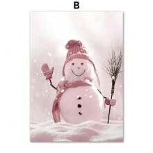 1pc Hồng Giáng sinh mùa đông tuyết Santa Chalet nghệ thuật tường Canvas vẽ tranh Bắc Âu áp phích và bản in hình ảnh tường cho phòng ngủ trang trí nhà không có khung - Nhiều màu - Xem 18