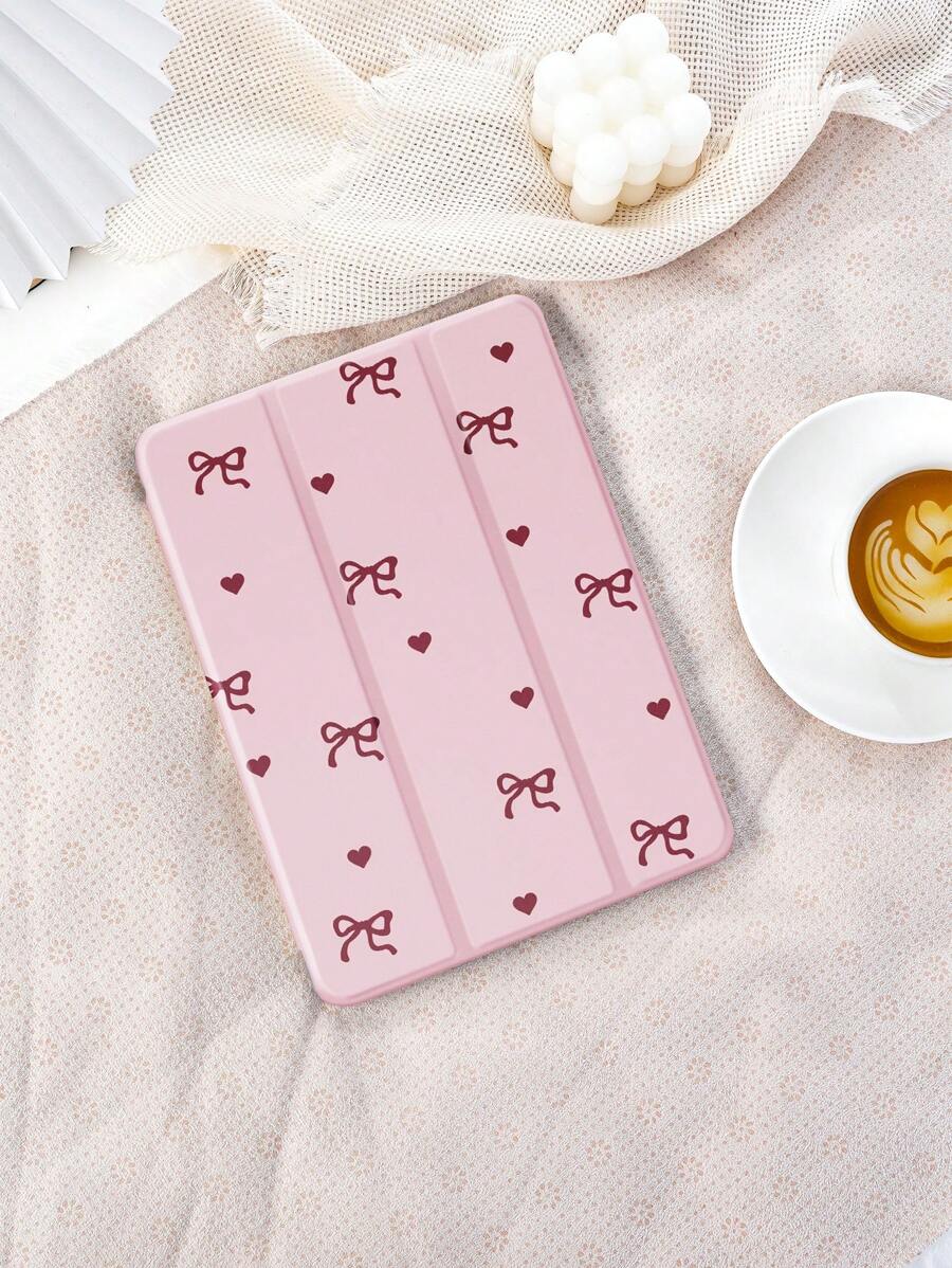 1 pezzo Custodia protettiva piatta con disegno a farfalla e cuore, compatibile con iPad 10.2", iPad Pro 11" 2021/2020/10a gen, iPad Mini 4/5/6, Galaxy Tab A8 10.5" 2022, Matepad 10.4/Tab, , con slot per la penna, anti-caduta, custodia con supporto per tablet - Multicolore - Visualizzare 1