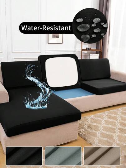 1 件纯色高弹力防泼溅沙发套，4 季防尘防污可拆卸可洗装饰沙发套，适用于客厅，涤纶沙发垫套和靠背套
