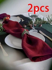 2/6/12/300pcs Modern Minimalist Style Soft Absorbent Solid Color Vintage Inspired Hotel Restaurant Home Party Decorative Napkins, Placemats, Coasters
