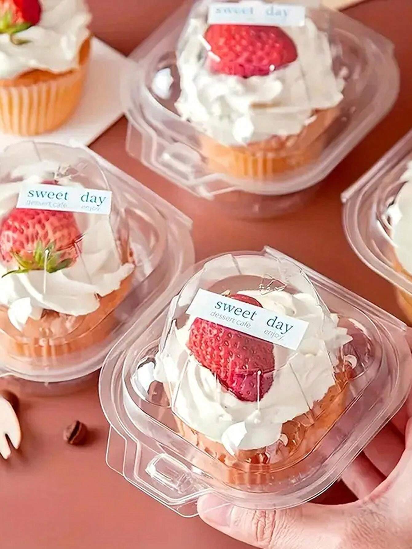 Disposable Paper Cupcake Holders, Clear Plastic Cupcake Stand