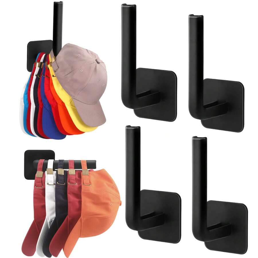 无需钻孔粘性挂钩，适用于走廊、浴室、卧室、壁橱的强力粘性壁挂架，多功能整理架，重型衣架，防损挂钩，宿舍装饰 - 彩色 - 查看 1