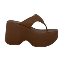 PLATFORM CLOG PLATFORM FLIP FLOPS FLAT HIGH PLATFORM COMFORTABLE SUMMER 2024 - 駝色 - 查看 2
