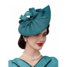 1 Stück Damen Fascinator Leinen Hut Cocktail Haraccessoires Clip Fascinator Schleife Haarband Vintage Kentucky Derby Fascinators für Hochzeit Teegesellschaft Hut, Derby Hut Mini Hüte Winzige Hüte Mini Zylinder Mini Kappe
