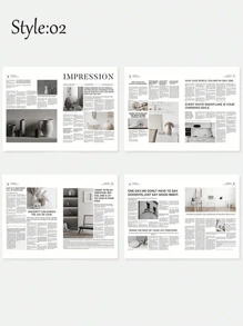 2pcs Decorative Craft Items, English Newspaper Photography Props, Fashion Apparel, Home Decor, Food Photography Backdrop Props, Room Decor, Best Gift For Autumn, Birthday, Graduation - Multicolor - View 8