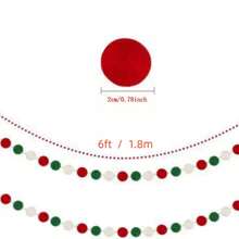 Christmas Felt Ball Wreath, Hanging Decor, Home Decor, Stage Props, Room Decoration, Adds Festive Joy To Your Decoration!,Home Decor ,Room Decor,Wall Decor - Multicolor - View 2