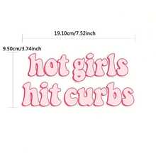 Miếng dán cản xe hơi, Miếng dán chống thấm nước bằng nhựa vinyl, Miếng dán xe tải, Quà tặng sáng tạo cho phụ nữ lái xe 3,74*7,52in/9,5*19,1cm - Hồng - Xem 3