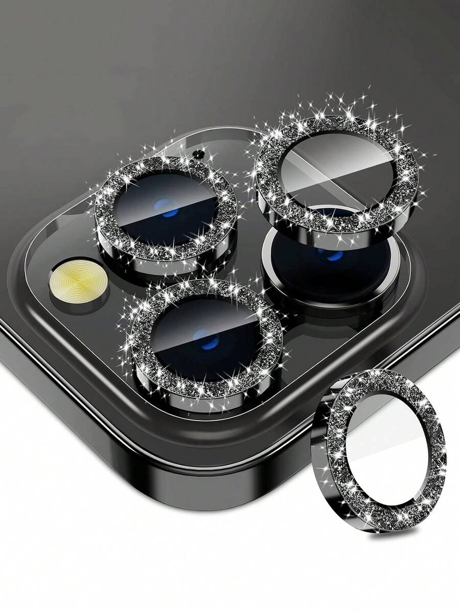 4pcs 9H Tempered Glass Camera Lens Protector For IPhone 16 Pro, Metal