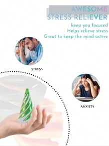 1pc Multi-Size Reversible Spiral Cone 3D Printed Anxiety Relief Fidget Toy, Spiral Structures Finger Spinner Desk Decor, Perfect Gift For Christmas, Birthday Parties, Gadgets For Teens, 3d Fidget, Anxiety Toy, Fidget>Over 14 Years, Gyroscope, Fidget Slider, Fidget Toys, Toys - Multicolor - View 5